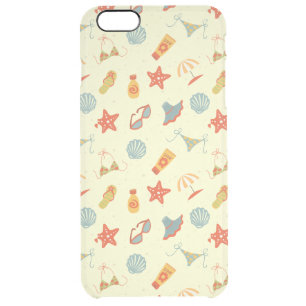 Summer Beach Pattern Clear iPhone 6 Plus Case