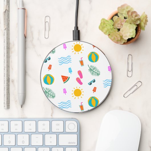 Summer Beach Pattern Wireless Charger (Desk)