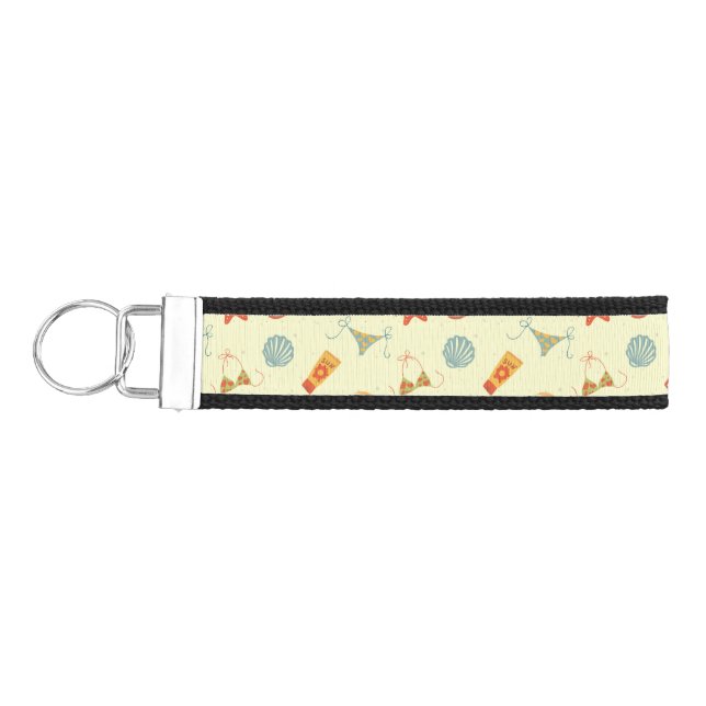 Summer Beach Pattern Wrist Keychain (Keys on Left)