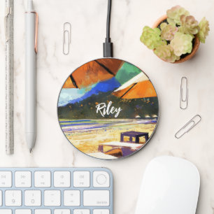 Summer Beach Personalized Wireless Charger