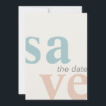 Summer Beach Photo Save The Date<br><div class="desc">"Save" in extra large letters and a place for that special photo on the back.</div>