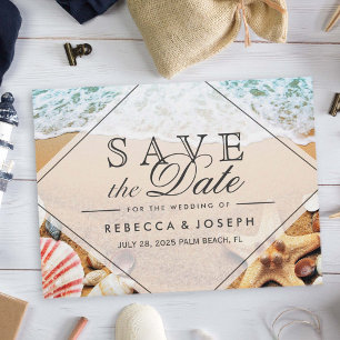 Summer Beach Photo Starfish Wedding Save the Date Announcement Postcard