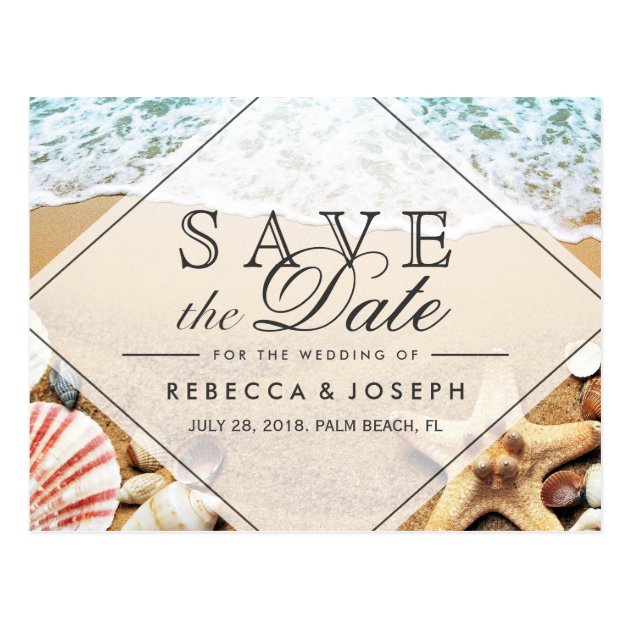 Summer Beach Photo Starfish Wedding Save The Date Postcard