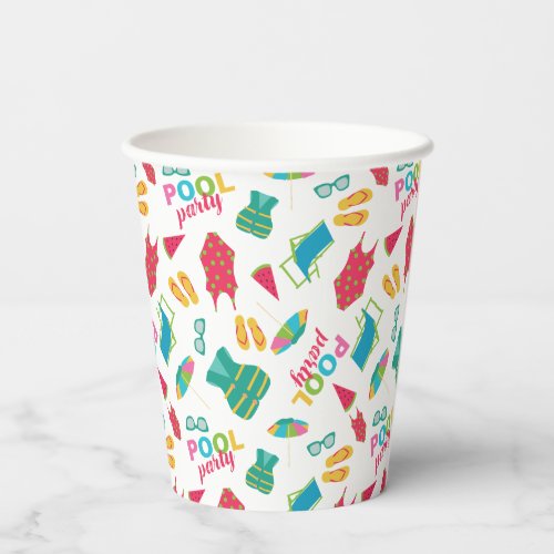 Summer Beach Pool Party Birthday Colorful Cute Paper Cups