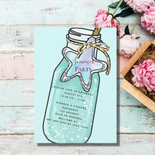 Summer beach pool party invitation