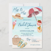 Summer beach pool tropical bridal shower  invitation (Front)