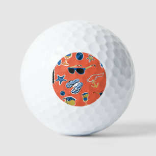 Summer Beach: Relaxing Seamless Pattern. Golf Balls