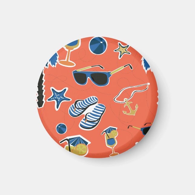 Summer Beach: Relaxing Seamless Pattern. Magnet (Front)