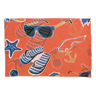 Summer Beach: Relaxing Seamless Pattern. Pillow Case