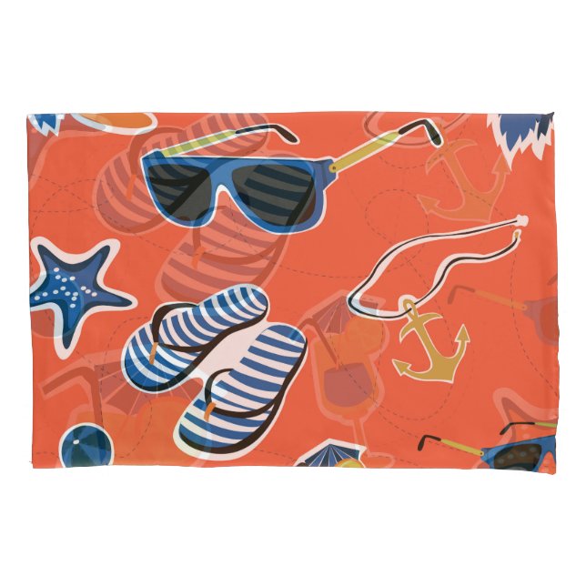 Summer Beach: Relaxing Seamless Pattern. Pillow Case (Front)