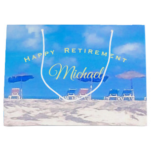 Summer Beach Retirement Party Large Gift Bag