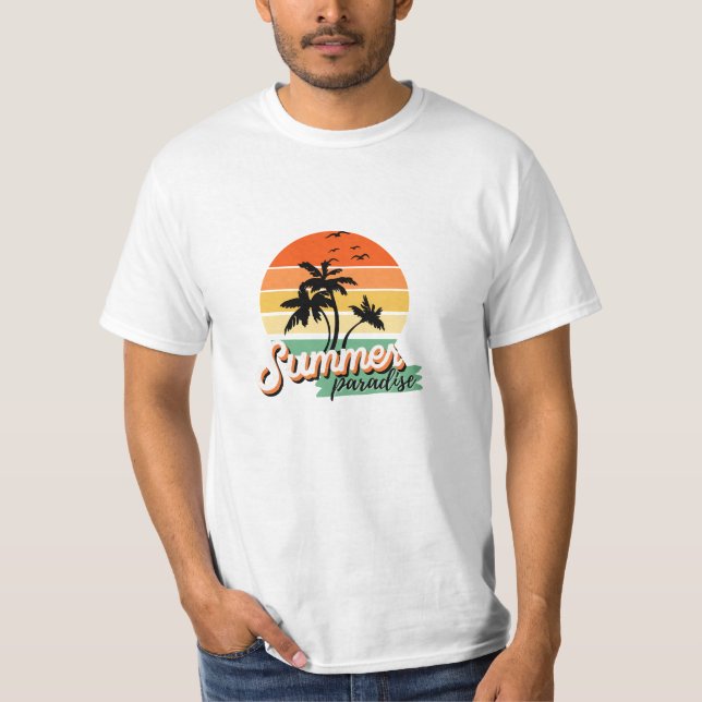 summer beach retro stayle t-shirts (Front)