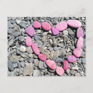 Summer Beach rock Heart Holiday Postcard