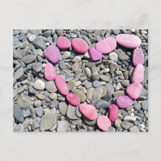 Summer Beach rock Heart Holiday Postcard