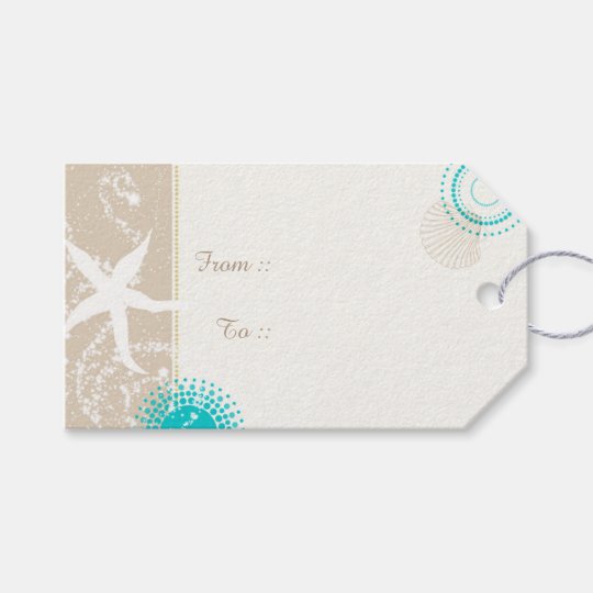 Summer Beach Sand Starfish Wedding Gift Tags Zazzle Com