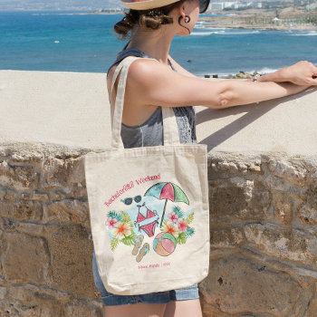 Summer Beach Scene Bachelorette Weekend Tote Bag by marlenedesigner at Zazzle