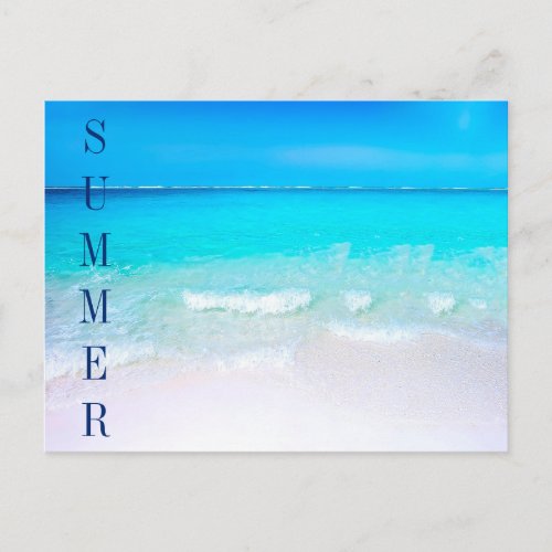 Summer Beach Scene Ocean Blue Postcard