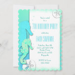 Summer Beach Seahorse Girls Birthday Party Invitation at Zazzle