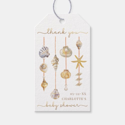 Summer Beach Seashell Baby Shower  Gift Tags