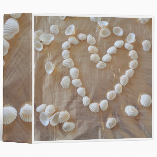 Summer Beach Seashells Love Heart Shells, Binder (Front/Spine)