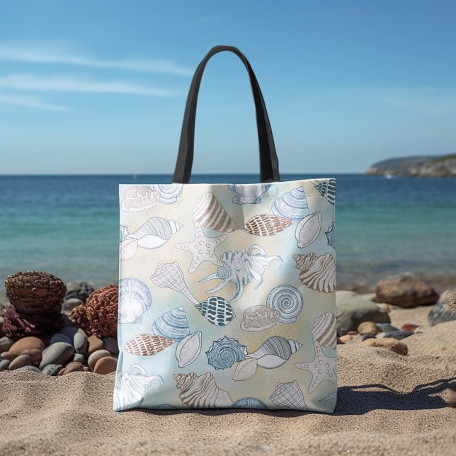 Summer Beach Seashells Pattern Tote Bag (Creator Uploaded)