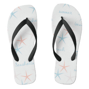 Summer Beach Seashells Starfish Flip Flops