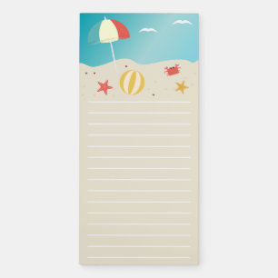 Summer Beach Seaside Lined Magnetic Notepad