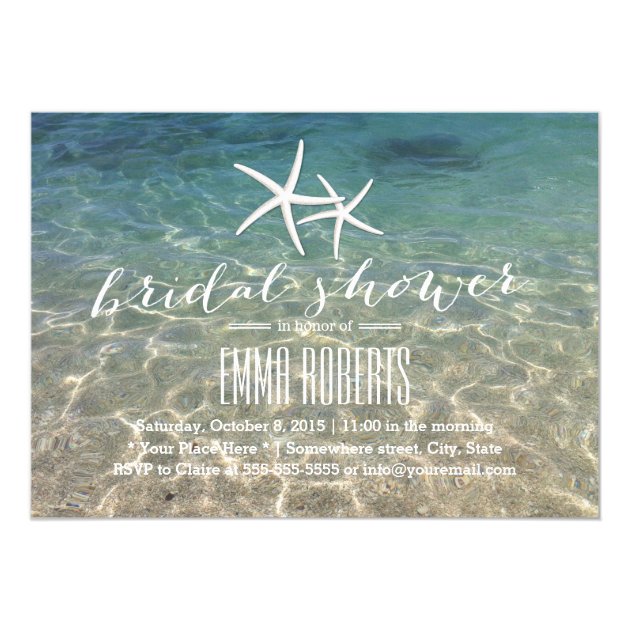 Summer Beach Starfish Bridal Shower Invitation