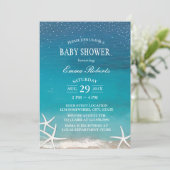 Summer Beach Starfish Luau Baby Shower Invitation (Standing Front)
