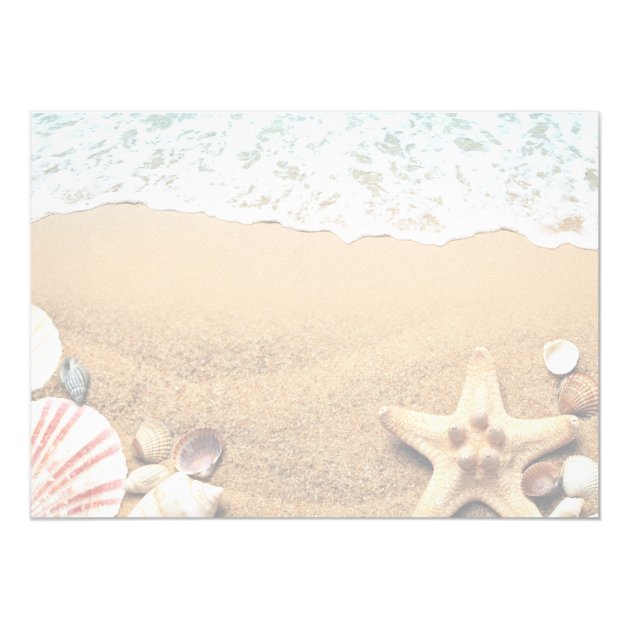 Summer Beach Starfish Seashell Wedding Celebration Invitation