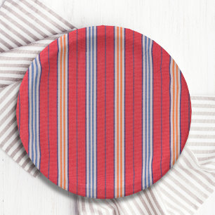 Summer Beach Stripes Paper Plates