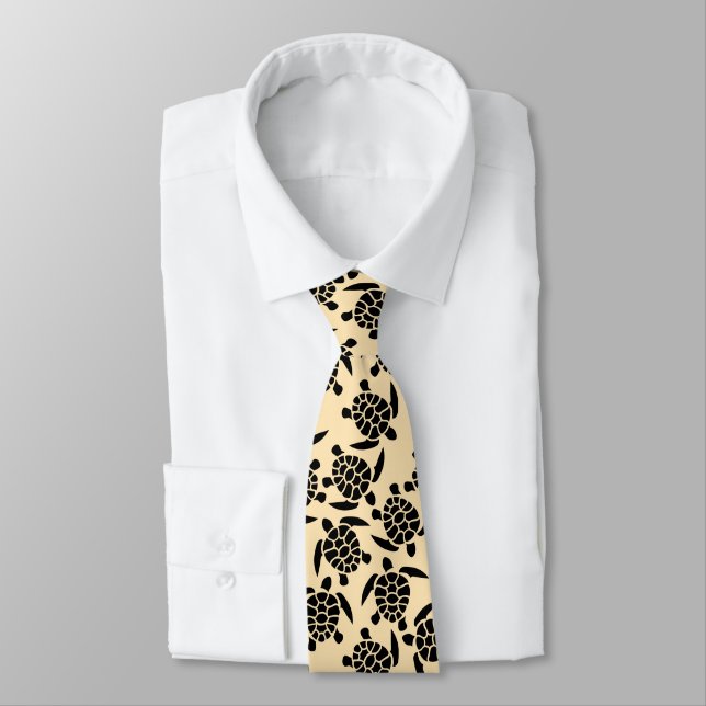 Summer Beach Style Turtle Pattern Neck Tie (Tied)