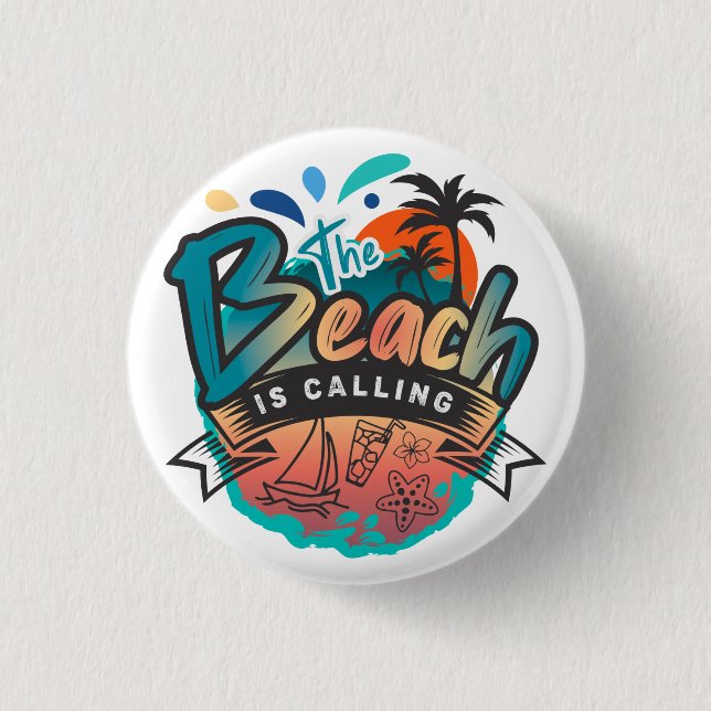 Summer & Beach Sublimation  Button (Front)