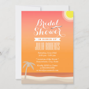 Summer Beach Sunset Bridal Shower Invitation