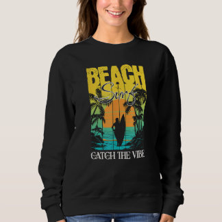 Summer Beach Sunset Surfboard Surf Vibe Men Women Sweatshirt
