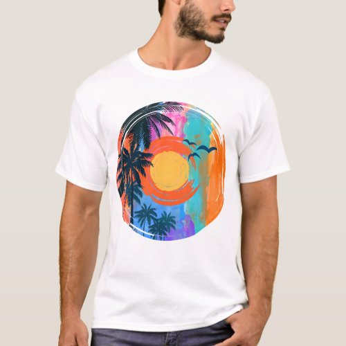 Summer Beach Sunset T_Shirt