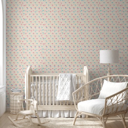 Summer Beach Sunshine Umbrella Pink Blue Pastel  Wallpaper