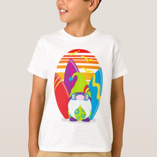 Summer Beach Surfing Gnome T_Shirt