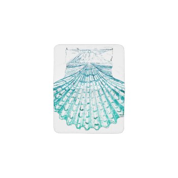 Summer Beach Teal Blue Watercolor Mermaid Seashell Card Holder by CHICELEGANT at Zazzle