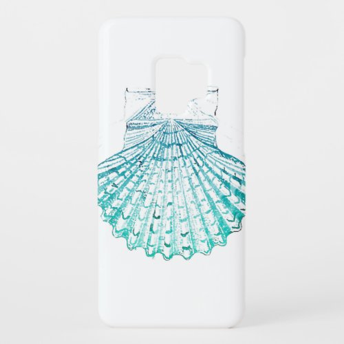 summer beach teal blue watercolor mermaid seashell Case_Mate samsung galaxy s9 case