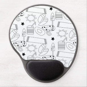 Summer Beach Theme Outlines Pattern  Mouse Pad
