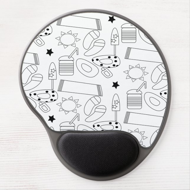 Summer Beach Theme Outlines Pattern  Mouse Pad (Front)