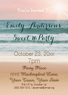 beach themed birthday invitations