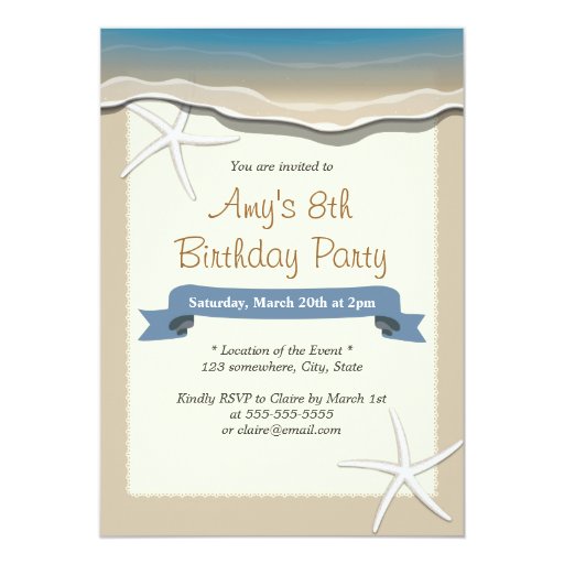 Starfish Birthday Invitations 2