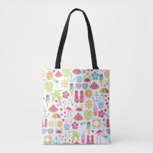 Summer Beach Theme Tote Bag