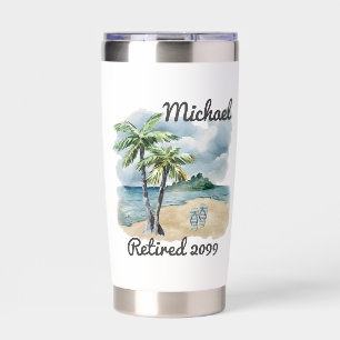 Summer Beach Themed Flip Flop Retirement Insulated Tumbler