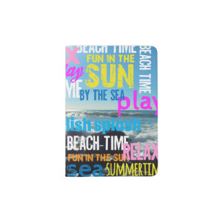 Summer Beach Time Fun Passport Holder