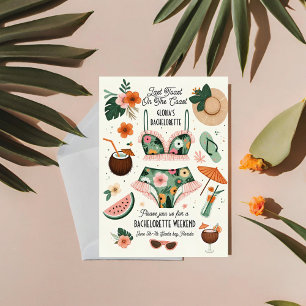 Summer Beach Tropical Bachelorette Weekend Party Invitation