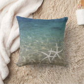 Summer Beach Tropical Blue Ocean Starfish Throw Pillow (Blanket)