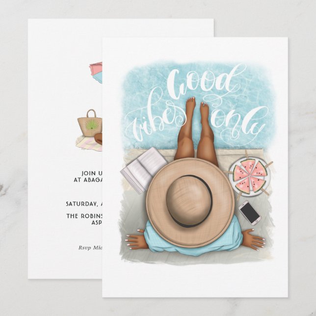 Summer Beach Vacation Birthday Party Invitation (Front/Back)
